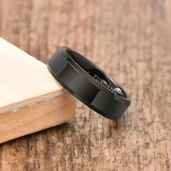 Men’s Black Tungsten Carbide Ring – Size 11, 12 - Picture 2 of 9